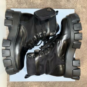 Prada Black Combat & Moto Boots